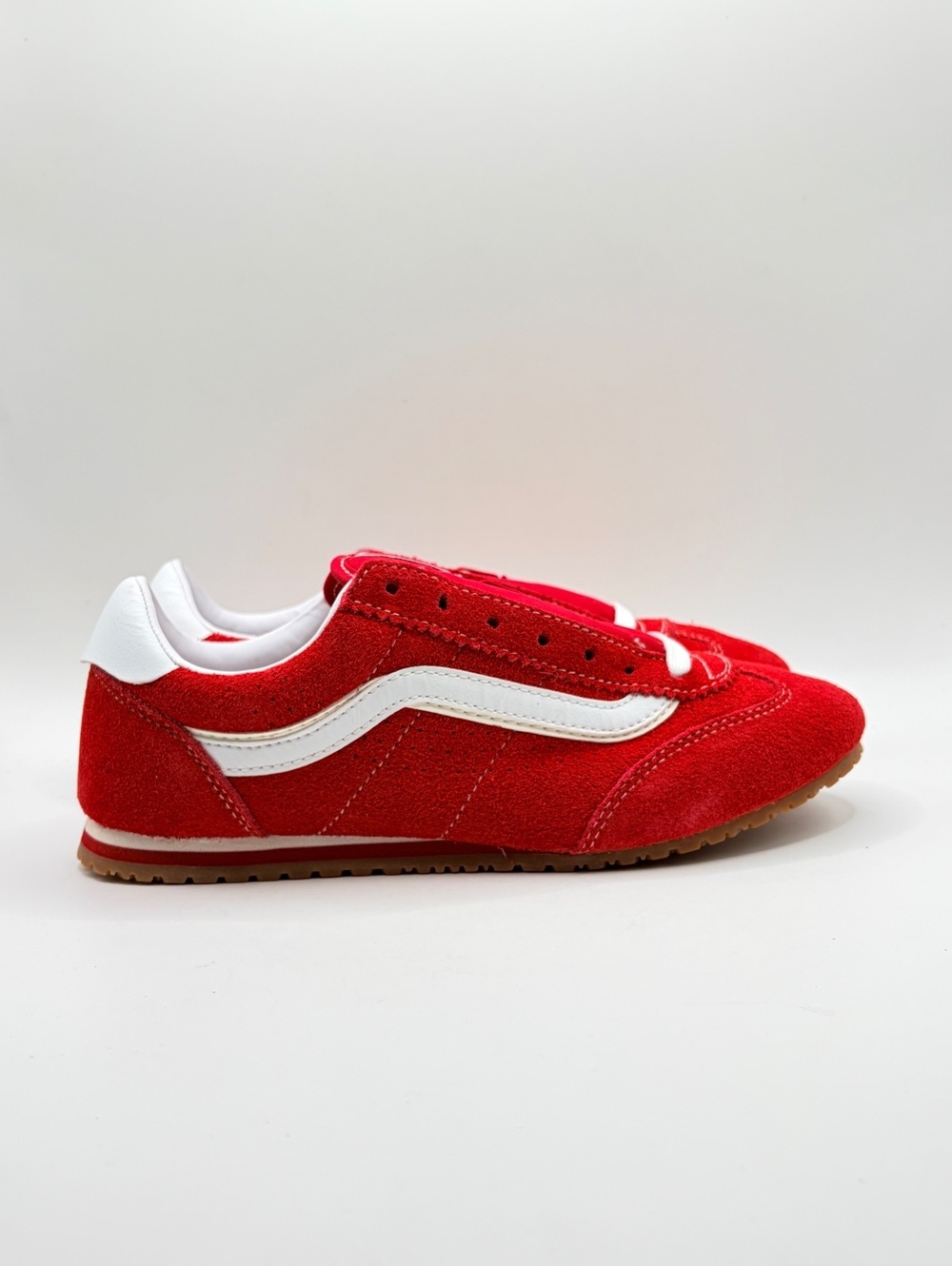 Vans Super Lowpro Racing Red Suede Sneakers Size 7.5 Womens